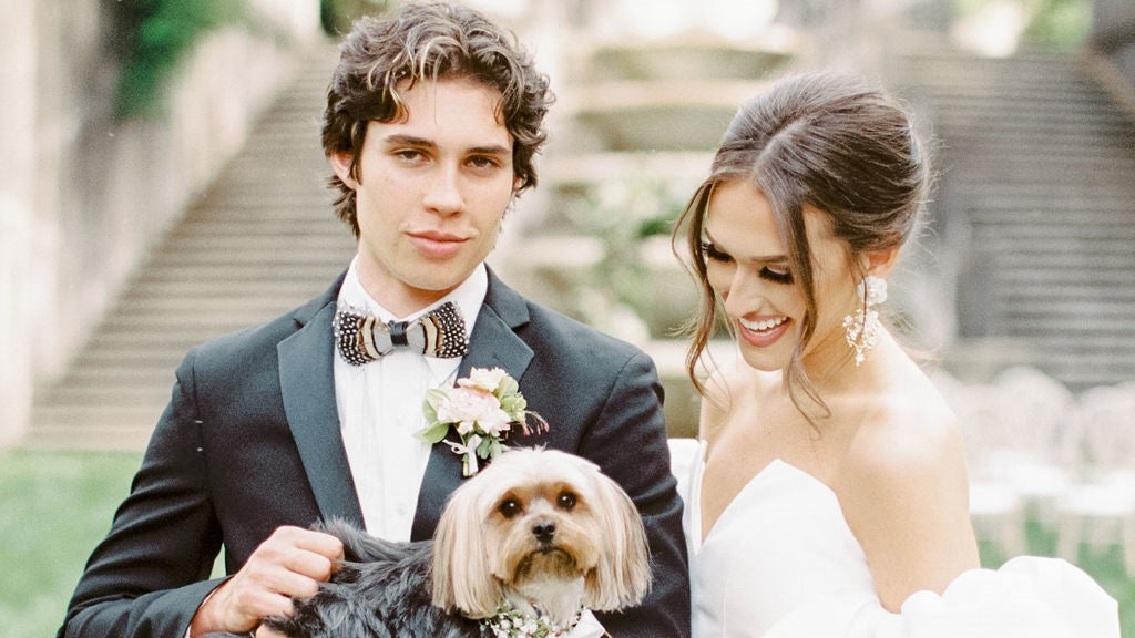 couple with dog