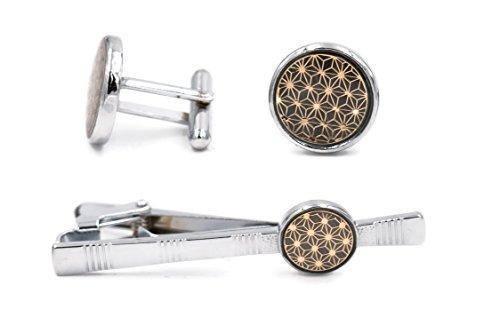 Sammy Chrome and Gold Cuff-Links and Tie Clip Set - Mandujour