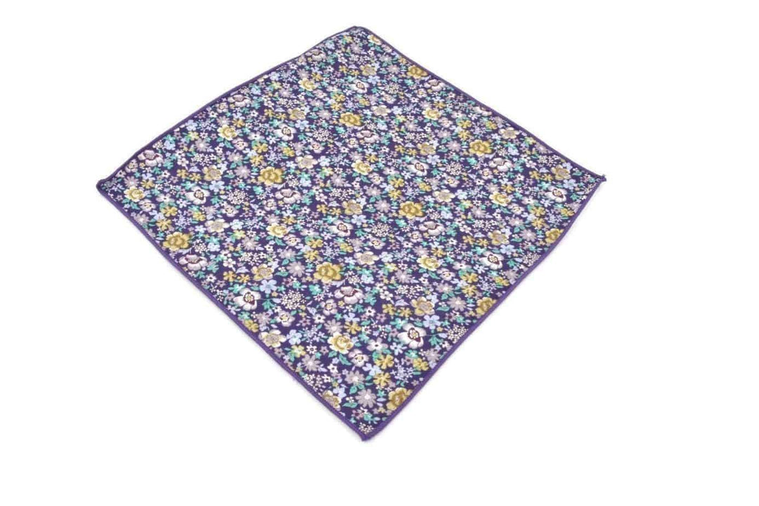 Sunny Blue Floral Cotton Handkerchief - Mandujour