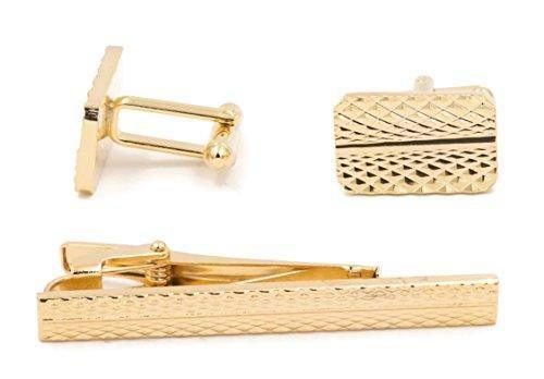 Warren Gold Cuff-Links and Tie Clip Set - Mandujour