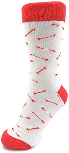 Cupid Arrows Red and White Dress Socks