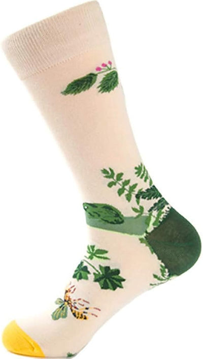 Nature and Creatures Green and Brown Dress Socks