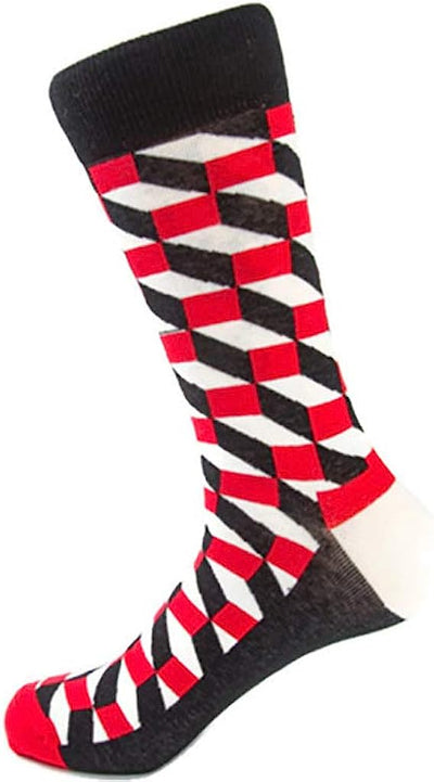 Third Dimension Red and Black Dress Socks