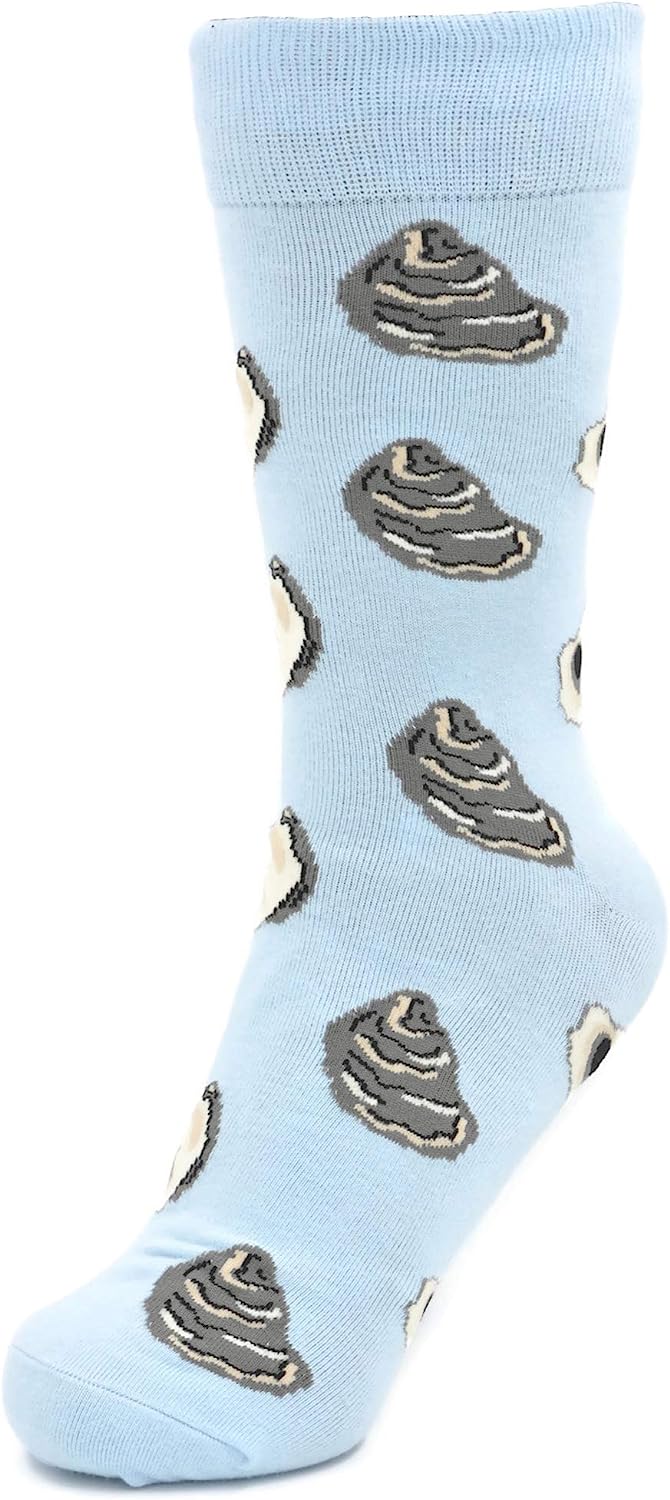 Oyster Shells Baby Blue Gray Dress Socks