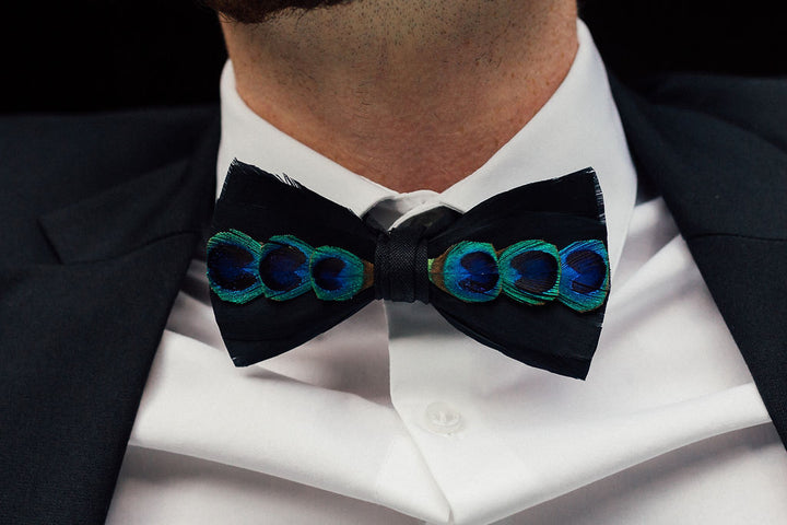 New York Feather Bow Tie & Lapel pin set image 3