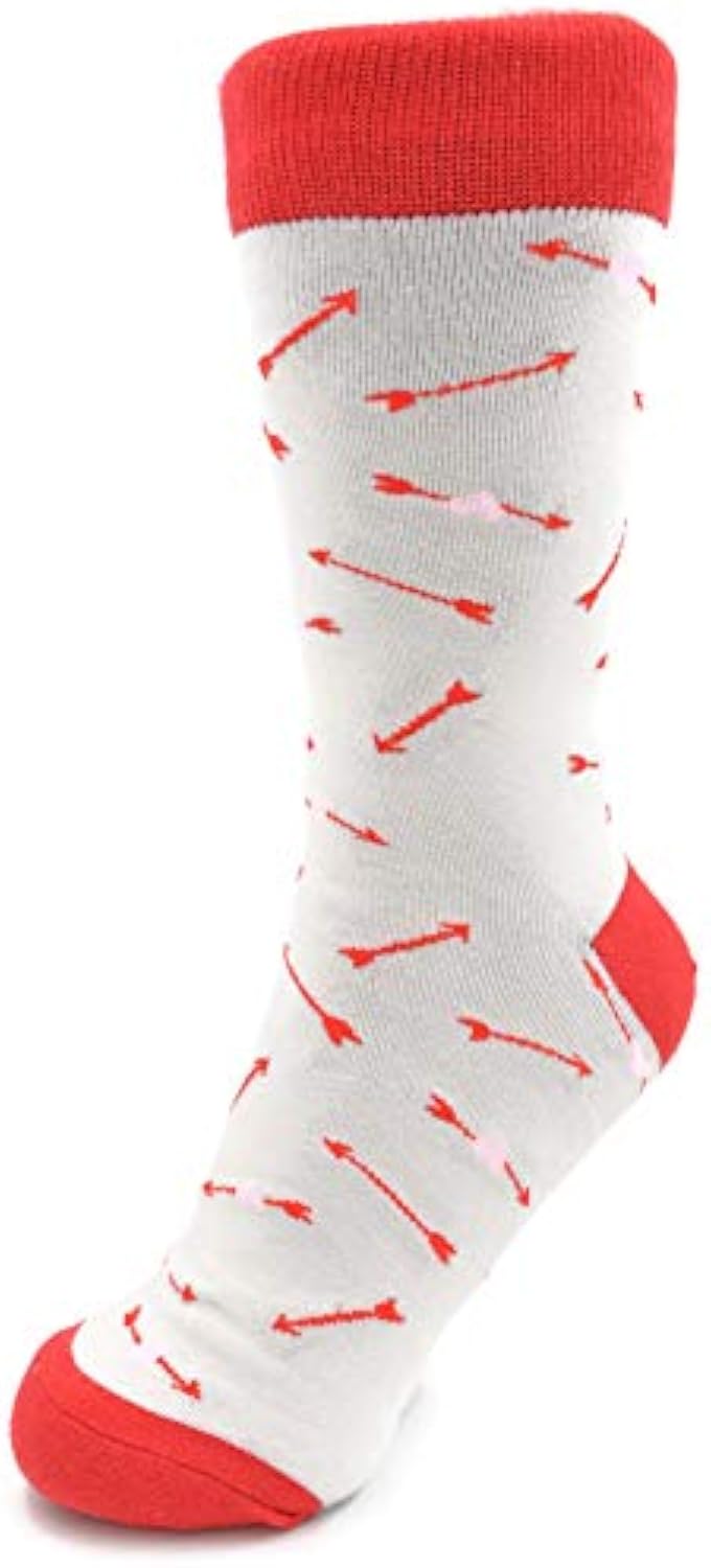 Cupid's Arrow Red & White Dress Socks - Fall in Love with Style