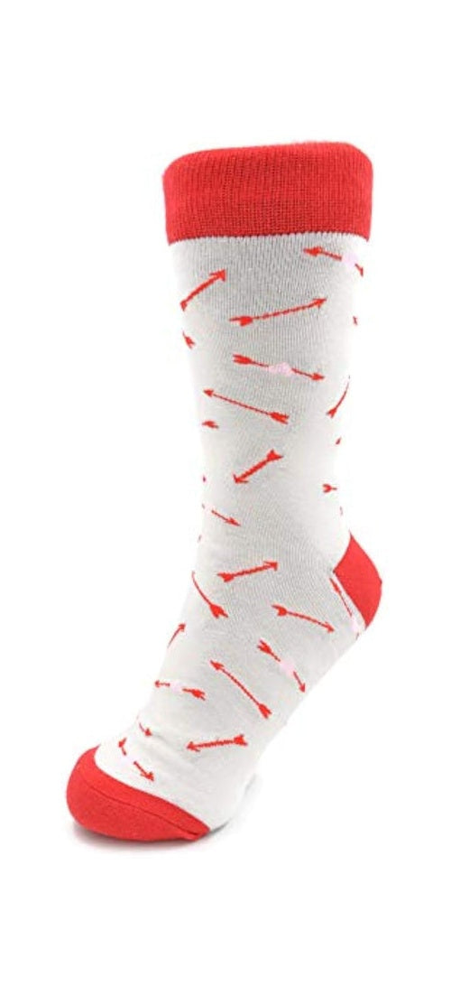 Cupid's Arrow Red & White Dress Socks - Fall in Love with Style