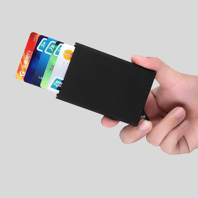 Anti Rfid Blocking Automatic Credit Card Holder Aluminum Metal Case To Protect Credit Cards Rfid Card Protection Bank Cardholder - Mandujour