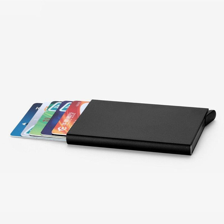 Anti Rfid Blocking Automatic Credit Card Holder Aluminum Metal Case To Protect Credit Cards Rfid Card Protection Bank Cardholder - Mandujour