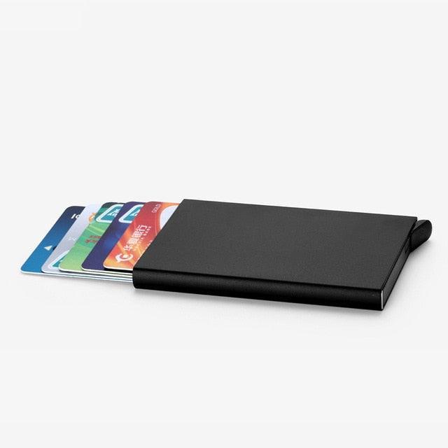 Anti Rfid Blocking Automatic Credit Card Holder Aluminum Metal Case To Protect Credit Cards Rfid Card Protection Bank Cardholder - Mandujour