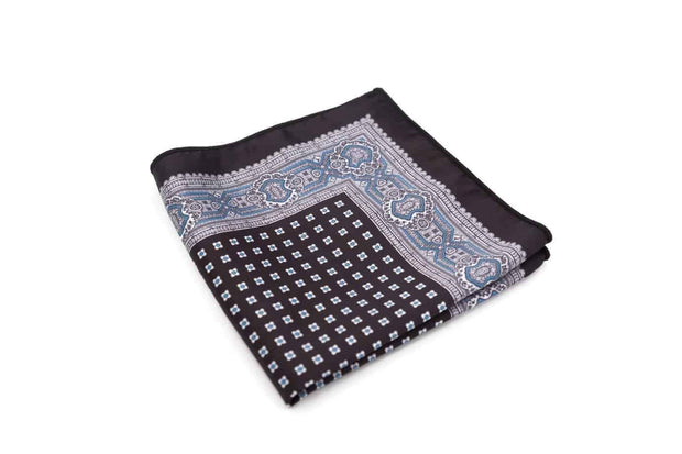 Black and Blue Silk Handkerchief - Mandujour