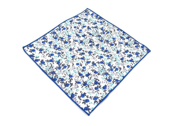 Blue Jazz Floral Cotton Handkerchief - Mandujour