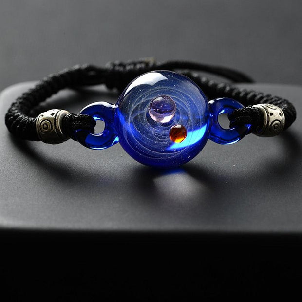 BOEYCJR Universe Planets Glass Bead Bangles & Bracelets Galaxy Fashion Jewelry Galaxy Solar System Bracelet For Women Christmas - Mandujour