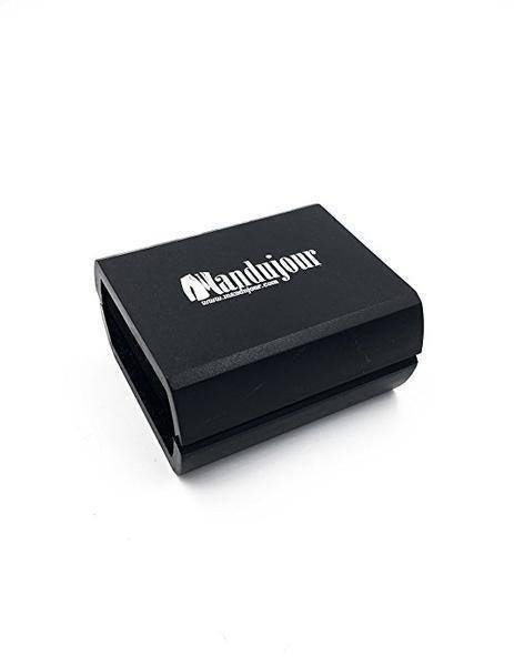 Christopher Chrome and Gray Square Cuff-Links and Tie Clip Set - Mandujour