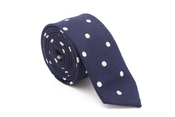 Elvis Polka Dot Cashmere Necktie - Mandujour