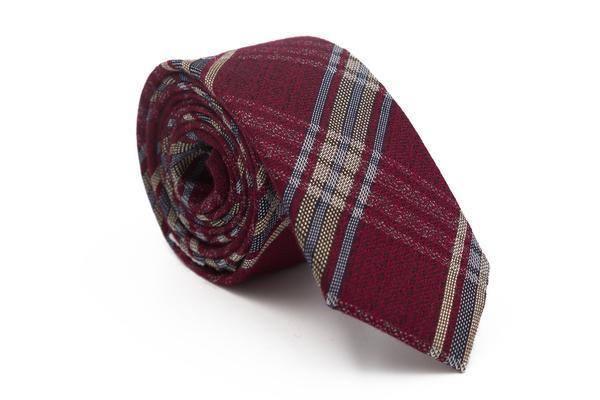 Enzo Burgundy Cashmere Blend Necktie - Mandujour