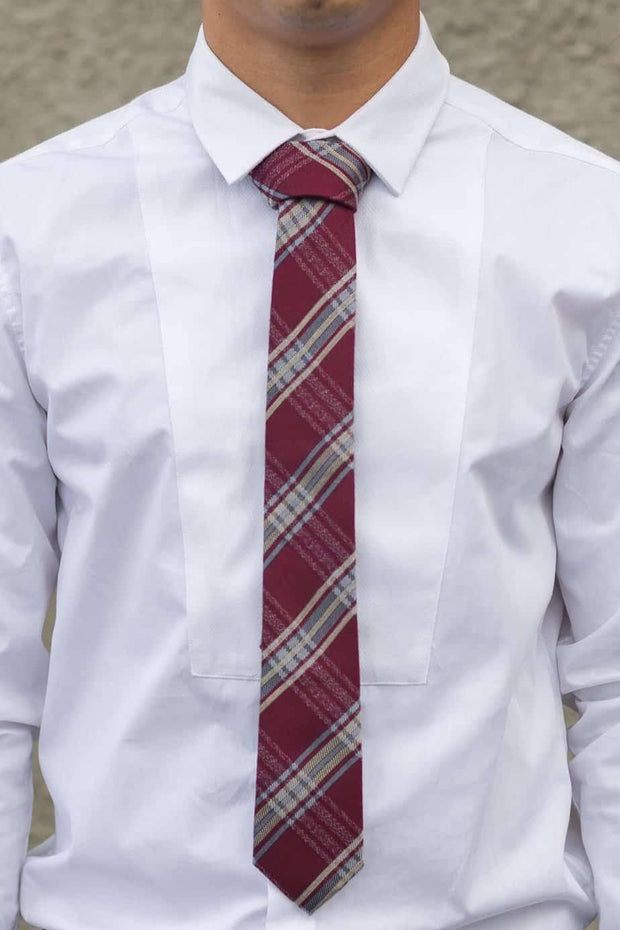 Enzo Burgundy Cashmere Blend Necktie - Mandujour