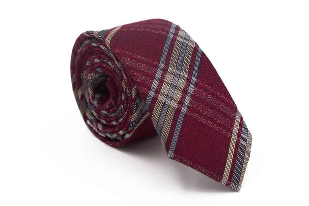 Enzo Burgundy Cashmere Blend Necktie - Mandujour