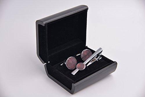 George Chrome and Red Cuff-Links and Tie Clip Set - Mandujour