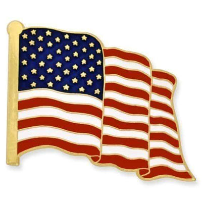 Gold American Flag Lapel Pin - Mandujour