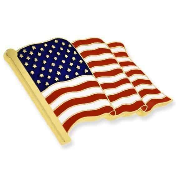 Gold American Flag Lapel Pin - Mandujour