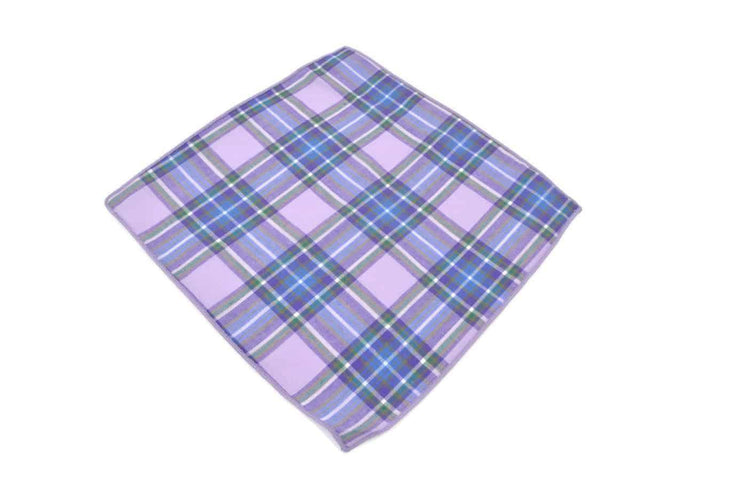 Lavender Plaid Cotton Handkerchief - Mandujour