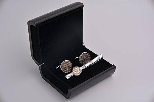 Sammy Chrome and Gold Cuff-Links and Tie Clip Set - Mandujour