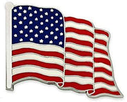 Silver Authentic American USA Flag Pin - Mandujour