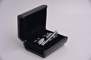 William Chrome and Oval Cuff-Links and Tie Clip Set - Mandujour