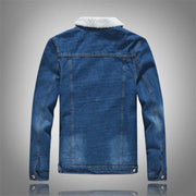 Winter Men's Casual Denim Jacket Plus Velvet Warm Cotton Coat - Mandujour